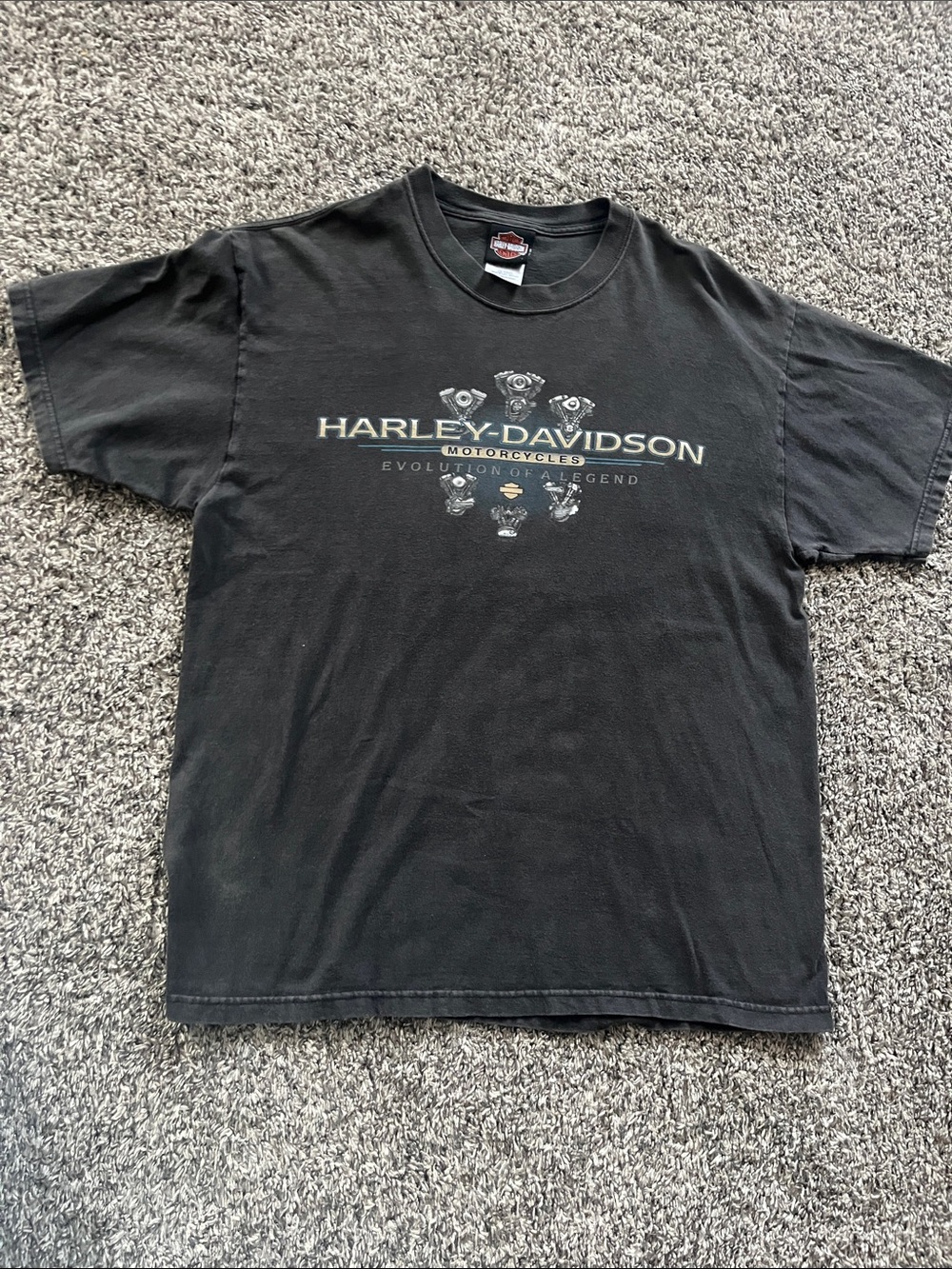 Harley-Davidson Black Short Sleeve Crewneck Tee Beloxi Mississippi